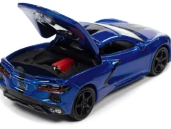 2020 Chevrolet Corvette Elkhart Lake Blue Metallic Sports Cars Limited Edition 1/64 Diecast Model Car Auto World 64362-AWSP103B