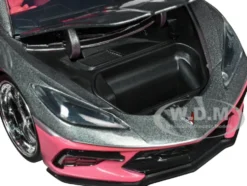 2020 Chevrolet Corvette Gray Metallic and Pink Pink Slips Series 1/24 Diecast Model Car Jada 35068