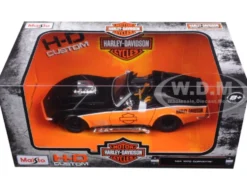 1970 Chevrolet Corvette Harley Davidson Black/Orange 1/24 Diecast Model Car Maisto 32193