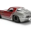 1963 Chevrolet Corvette Stingray "Chevy Racing" Red Metallic and Gray "Bigtime Muscle" Series 1/24 Diecast Model Car by Jada