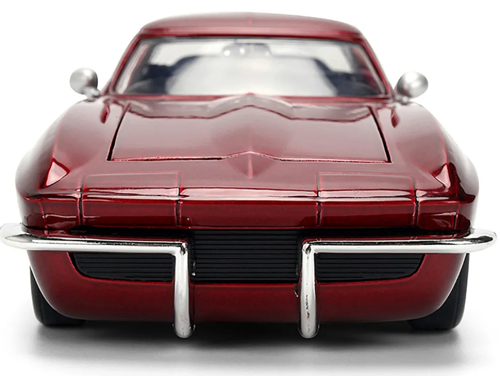 1963 Chevrolet Corvette Stingray "Chevy Racing" Red Metallic and Gray "Bigtime Muscle" Series 1/24 Diecast Model Car by Jada