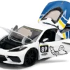 2020 Chevrolet Corvette Stingray C8 #89 "Michelin" White with Yellow and Blue Stripes "Bigtime Muscle" Series 1/24 Diecast Model Car by Jada