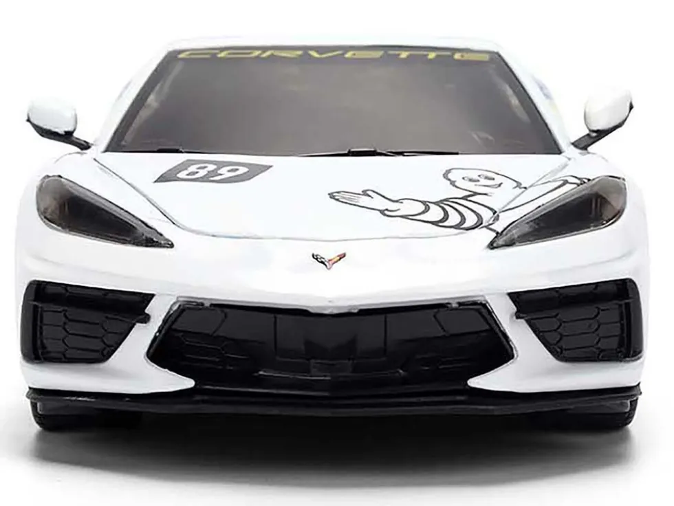 2020 Chevrolet Corvette Stingray C8 #89 "Michelin" White with Yellow and Blue Stripes "Bigtime Muscle" Series 1/24 Diecast Model Car by Jada