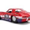 1963 Chevrolet Corvette Stingray #63 "Chevy Racing" Red with White and Blue Stripes "Bigtime Muscle" Series 1/24 Diecast Model Car by Jada