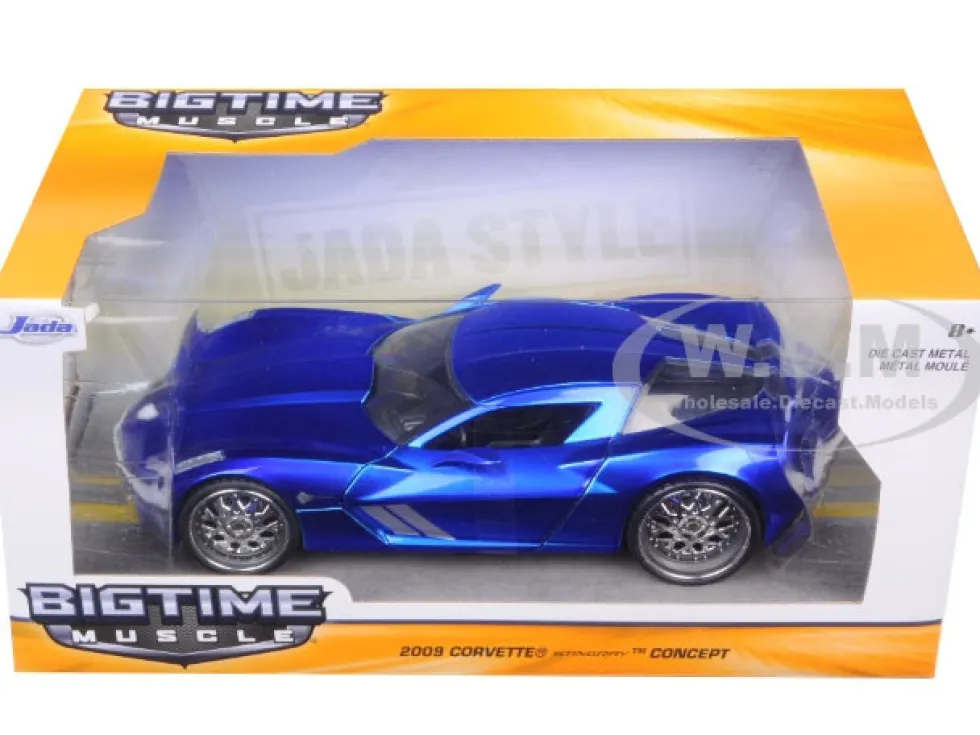 2009 Chevrolet Corvette Stingray Concept Blue 1/24 Diecast Model Car Jada 97468