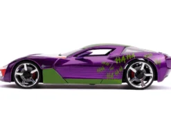 2009 Chevrolet Corvette Stingray Joker Diecast Figure DC Comics Series 1/24 Diecast Model Car Jada 31199