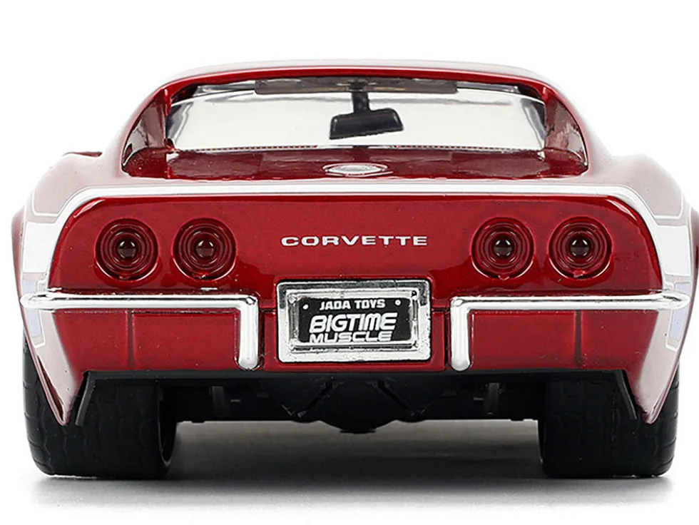 1969 Chevrolet Corvette Stingray ZL1 Red Metallic with Stars and Stripes Graphics "Bigtime Muscle" Series 1/24 Diecast Model Car by Jada