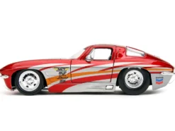 1963 Chevrolet Corvette Stingray Red Metallic with Silver Graphics Bigtime Muscle Series 1/24 Diecast Model Car Jada 35023