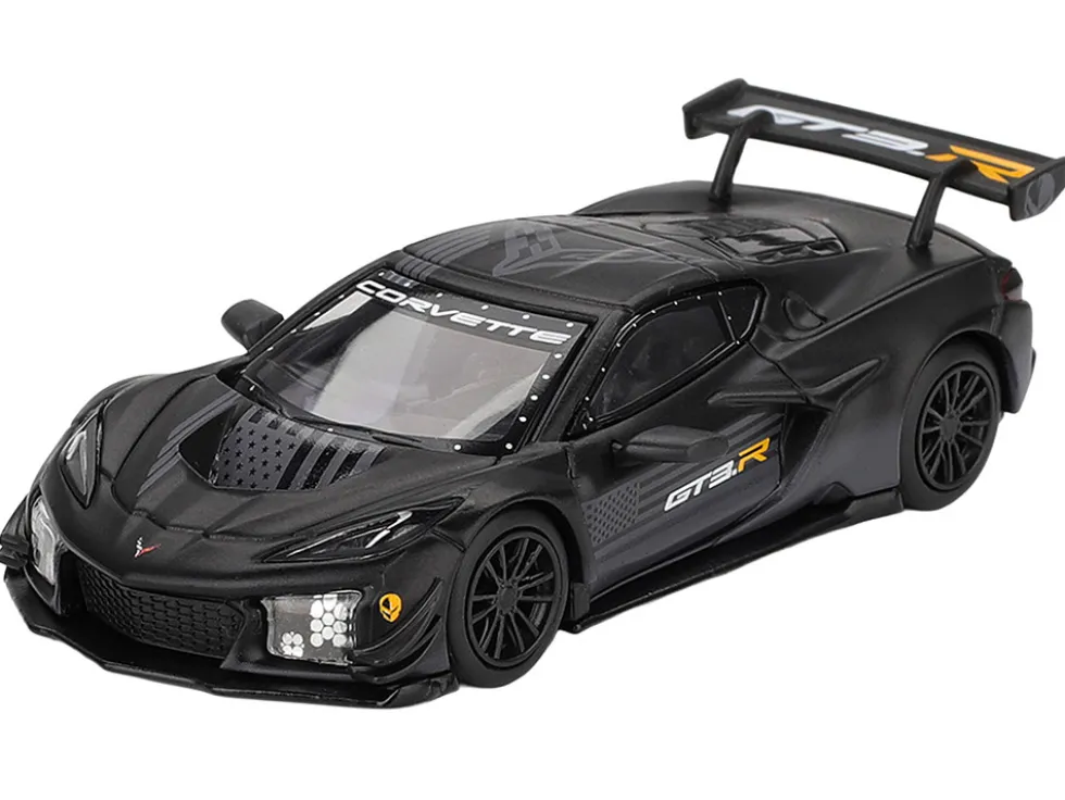 Chevrolet Corvette Z06 GT3.R "Road America Test Car" Black with Graphics Limited Edition 1/64 Diecast Model Car by Mini GT