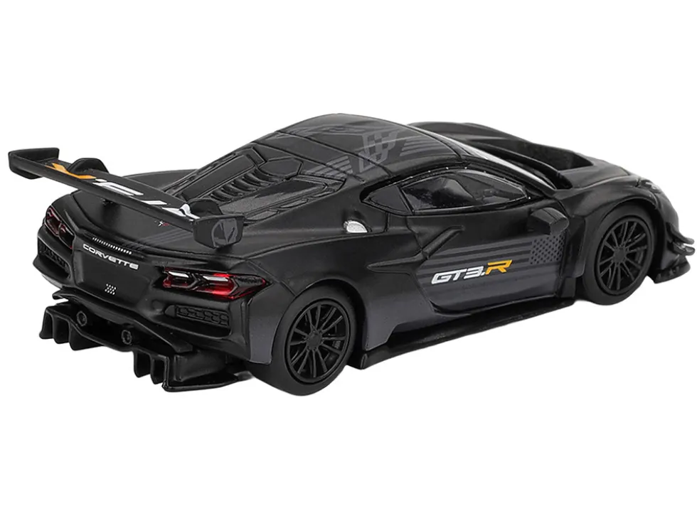Chevrolet Corvette Z06 GT3.R "Road America Test Car" Black with Graphics Limited Edition 1/64 Diecast Model Car by Mini GT