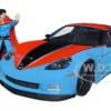 2006 Chevrolet Corvette Z06 Red Blue Doctor Strange Diecast Figurine Avengers Marvel Series Hollywood Rides 1/24 Diecast Model Car Jada 32115