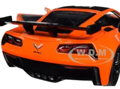 2019 Chevrolet Corvette ZR1 Orange Black Accents 1/24 Diecast Model Car Motormax 79356