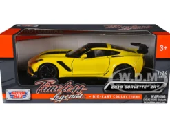 2019 Chevrolet Corvette ZR1 Yellow Black Accents 1/24 Diecast Model Car Motormax 79356