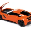 2019 Chevrolet Corvette Z06 Sebring Orange with Black Hood "Sports Cars" Series 1/64 Diecast Model Car by Auto World
