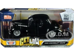 1939 Chevrolet Coupe Lowrider Black Get Low Series 1/24 Diecast Model Car Motormax 79028