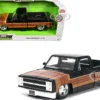 1985 Chevrolet C-10 Pickup Truck Black with Stripes and GM Rally Wheels "Just Trucks" Series 1/24 Diecast Model Car by Jada
