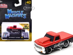 1972 Chevrolet C-10 Pickup Truck Red and Black "Edelbrock" 1/64 Diecast Model Car by Muscle Machines