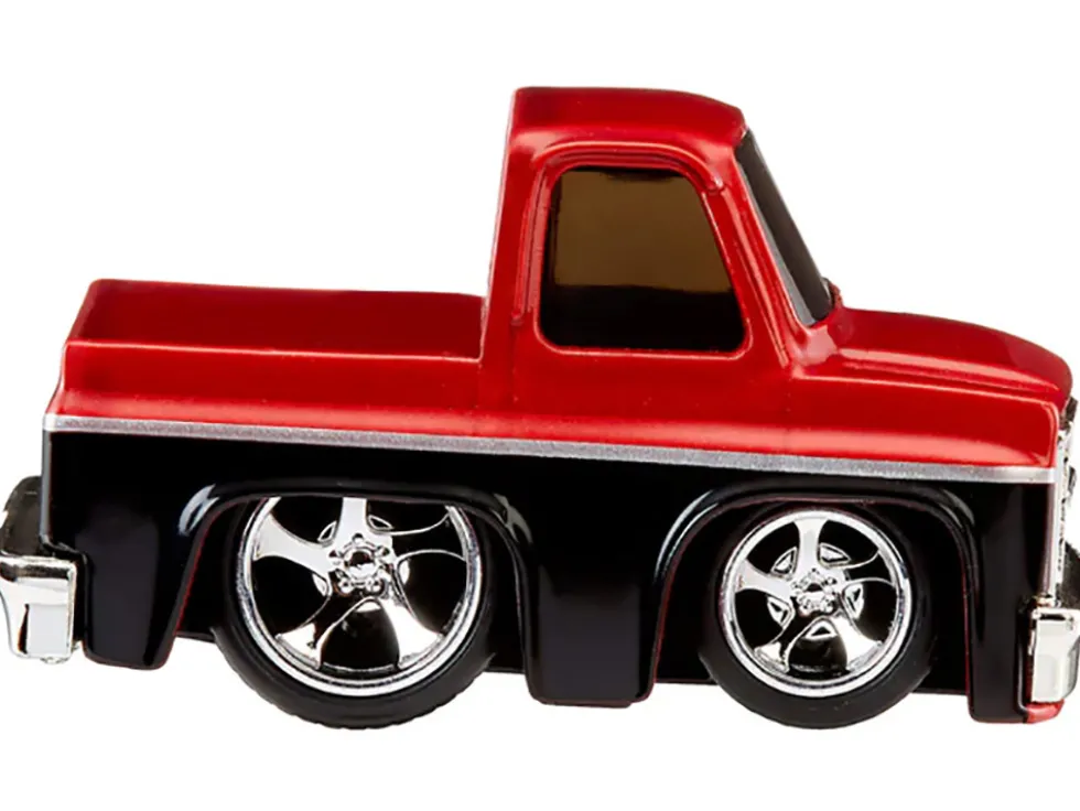 1987 Chevrolet C10 Pickup Truck Red Metallic and Black "Customs" Series 2 Diecast Model Car by CarTuned