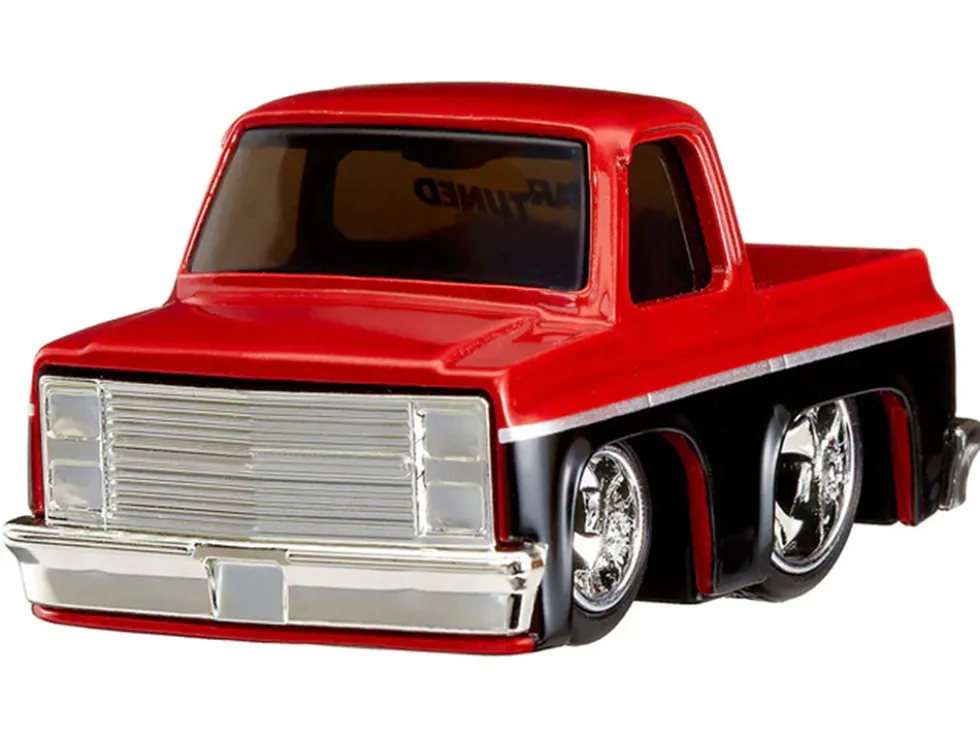 1987 Chevrolet C10 Pickup Truck Red Metallic and Black "Customs" Series 2 Diecast Model Car by CarTuned