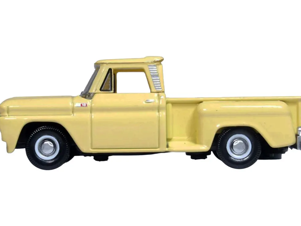1965 Chevrolet C10 Stepside Pickup Truck Yellow 1/87 HO Scale Diecast Model Car Oxford Diecast 87CP65007
