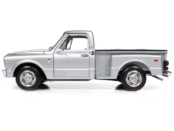 1968 Chevrolet C10 Stepside Pickup Truck Silver Metallic 1/18 Diecast Model Car by Auto World
