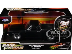 1967 Chevrolet El Camino Matt Black Fast & Furious Series 1/32 Diecast Model Car Jada 34414