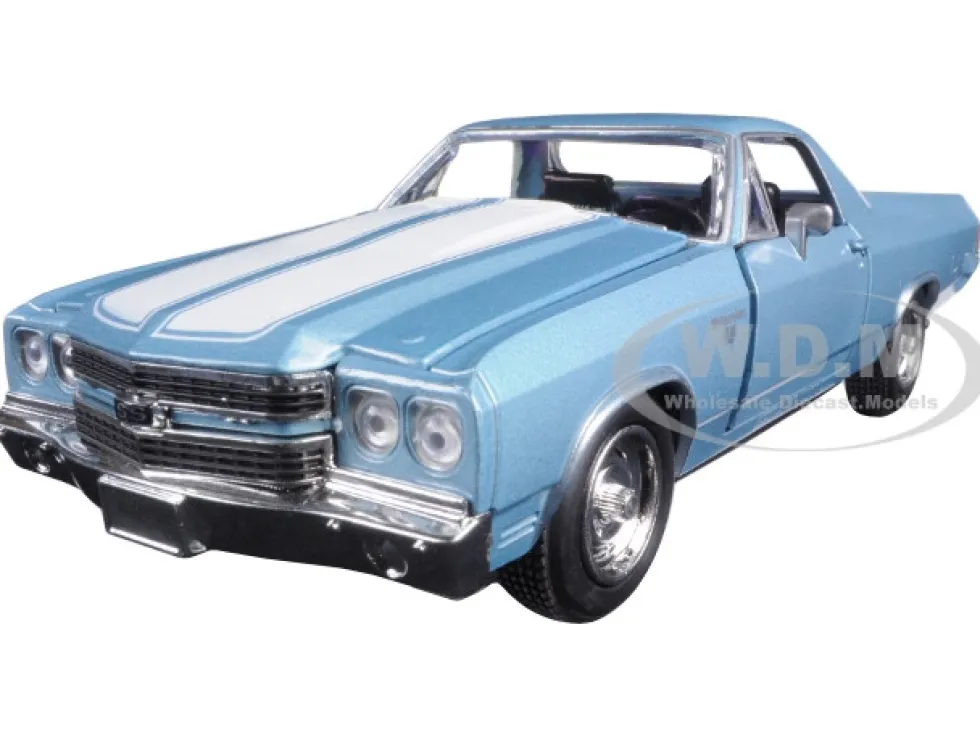 1970 Chevrolet El Camino SS Blue 1/24 Diecast Model Car New Ray 71883