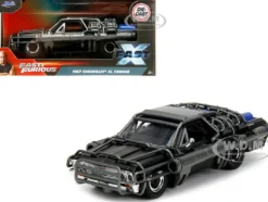 1967 Chevrolet El Camino with Cannons Matt Black Fast X 2023 Movie Fast & Furious Series 1/32 Diecast Model Car Jada 34733