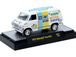 1972 Chevrolet G10 Van "Chevrolet Mobile Service Training" White with Graphics Limited Edition to 4400 pieces Worldwide 1/64 Diecast Model Car by M2 Machines
