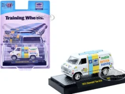 1972 Chevrolet G10 Van "Chevrolet Mobile Service Training" White with Graphics Limited Edition to 4400 pieces Worldwide 1/64 Diecast Model Car by M2 Machines