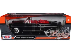 1958 Chevrolet Impala Black Timeless Classics 1/18 Diecast Model Car Motormax 73112 BK-TC