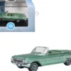 1961 Chevrolet Impala Convertible Arbor Green Metallic with Green Interior 1/87 (HO) Scale Diecast Model Car by Oxford Diecast