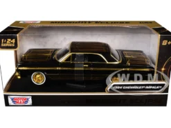 1964 Chevrolet Impala Lowrider Black with Gold Graphics and Wheels 