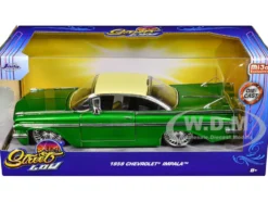 1959 Chevrolet Impala Lowrider Green Metallic with Cream Top and DUB Wire Wheels 