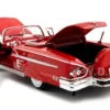 1958 Chevrolet Impala Red 1/24 Diecast Car Model Motormax 73267