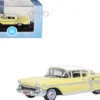 1958 Chevrolet Impala Sport Colonial Cream with Snowcrest White Top 1/87 HO Scale Diecast Model Car Oxford Diecast 87CIS58002