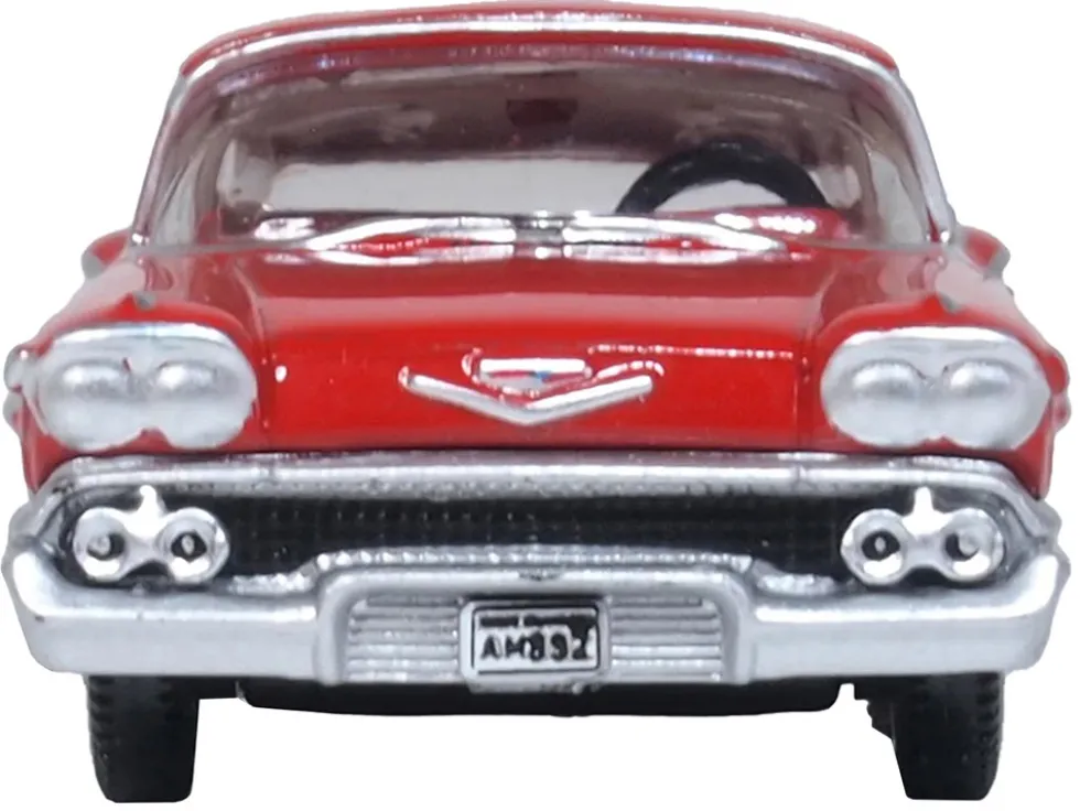 1958 Chevrolet Impala Sports Coupe Rio Red 1/87 (HO) Scale Diecast Model Car by Oxford Diecast