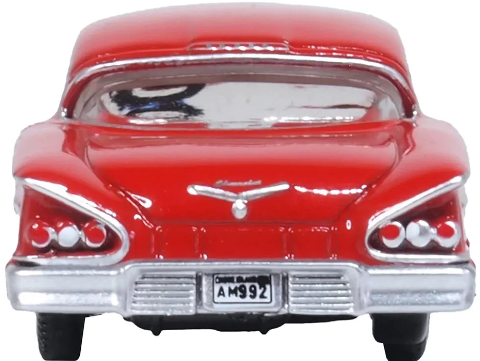 1958 Chevrolet Impala Sports Coupe Rio Red 1/87 (HO) Scale Diecast Model Car by Oxford Diecast