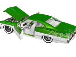1967 Chevrolet Impala SS Green Metallic and White with White Interior Bigtime Muscle Series 1/24 Diecast Model Car Jada 35025