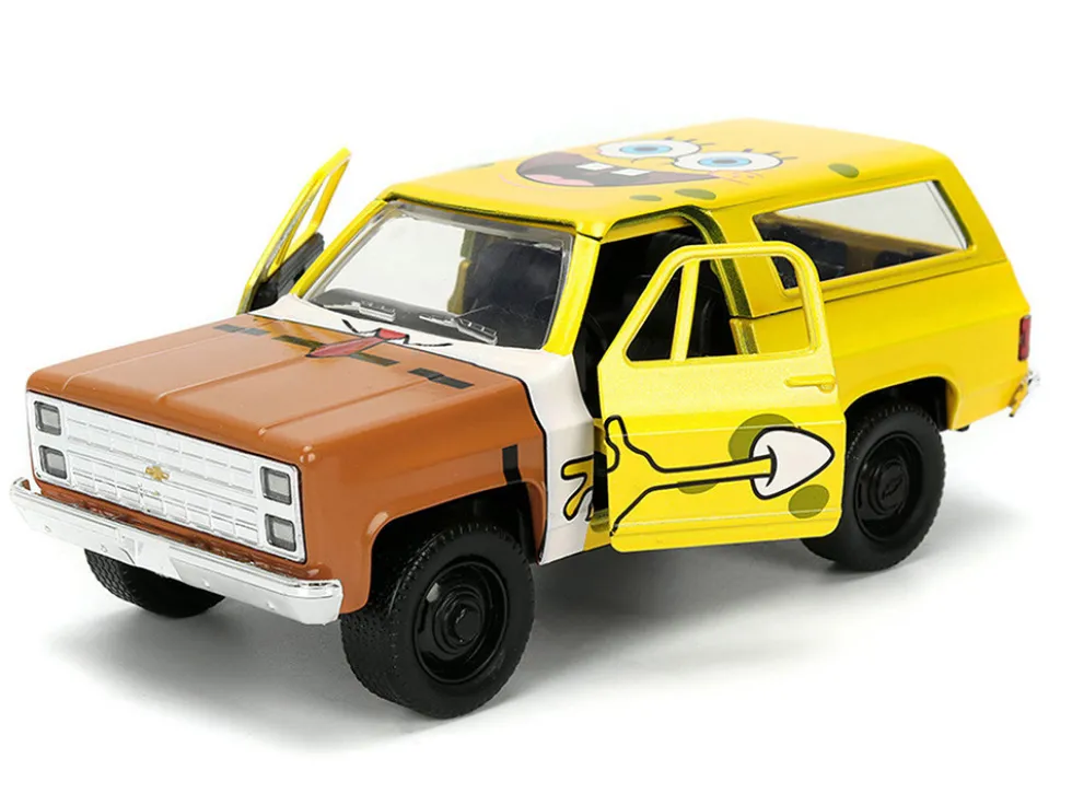 1980 Chevrolet K5 Blazer "SpongeBob Star" Livery Yellow "SpongeBob SquarePants" (1999-Current) TV Series "Hollywood Rides" Series 1/32 Diecast Model Car by Jada