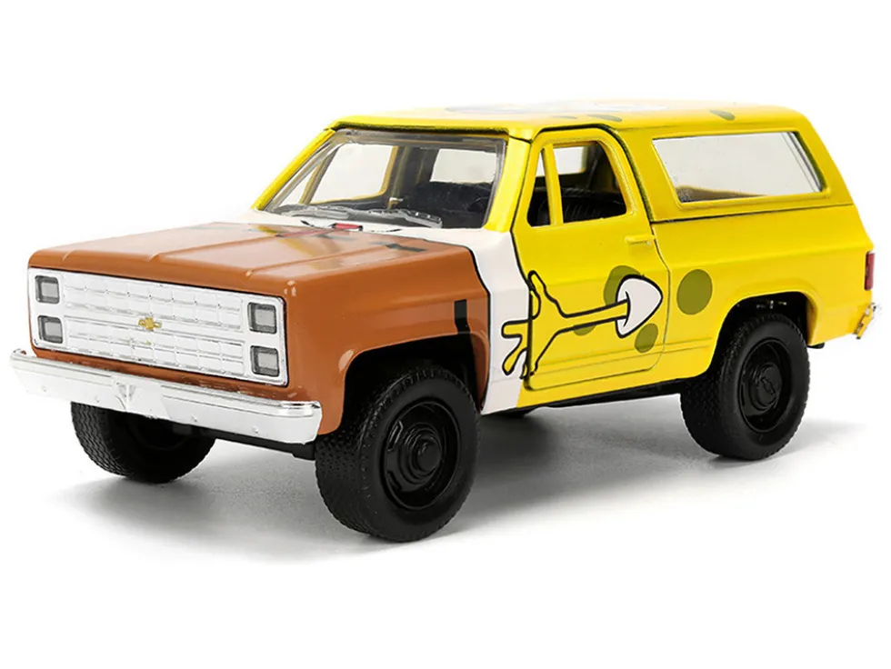 1980 Chevrolet K5 Blazer "SpongeBob Star" Livery Yellow "SpongeBob SquarePants" (1999-Current) TV Series "Hollywood Rides" Series 1/32 Diecast Model Car by Jada