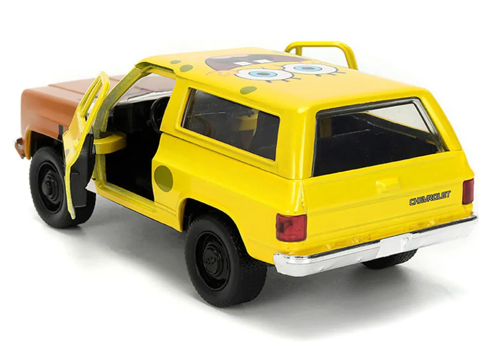 1980 Chevrolet K5 Blazer "SpongeBob Star" Livery Yellow "SpongeBob SquarePants" (1999-Current) TV Series "Hollywood Rides" Series 1/32 Diecast Model Car by Jada