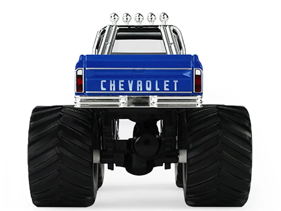 1972 Chevrolet K-10 Monster Truck "Chevron 150th Anniversary" White and Blue Metallic "Kings of Crunch" Series 1/43 Diecast Model Car by Greenlight