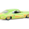 1970 Chevrolet Monte Carlo Lowrider "Michael Heralda Special Edition" Lime Green with Graphics "Hobby Exclusive" Series 1/64 Diecast Model Car by Greenlight