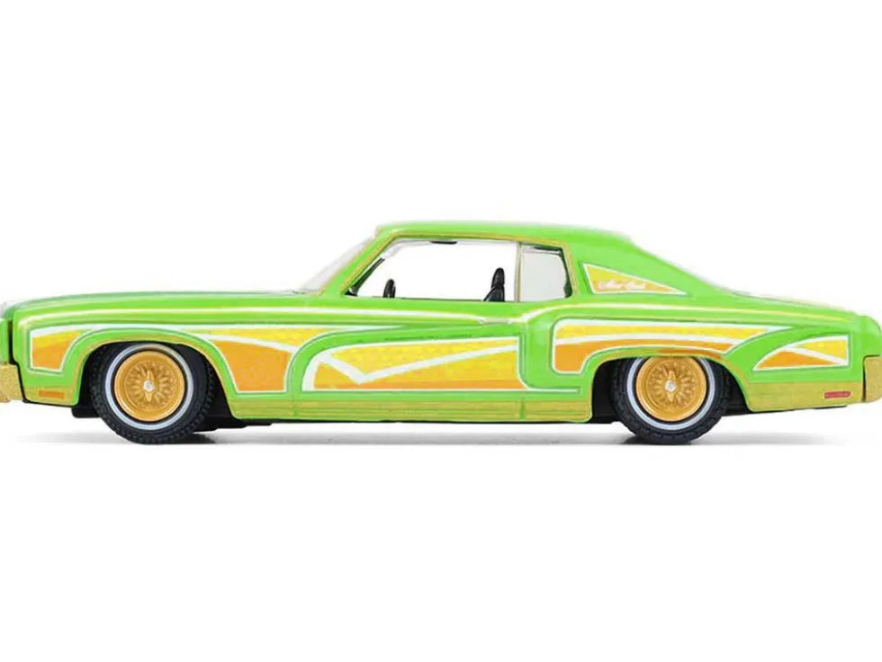 1970 Chevrolet Monte Carlo Lowrider "Michael Heralda Special Edition" Lime Green with Graphics "Hobby Exclusive" Series 1/64 Diecast Model Car by Greenlight