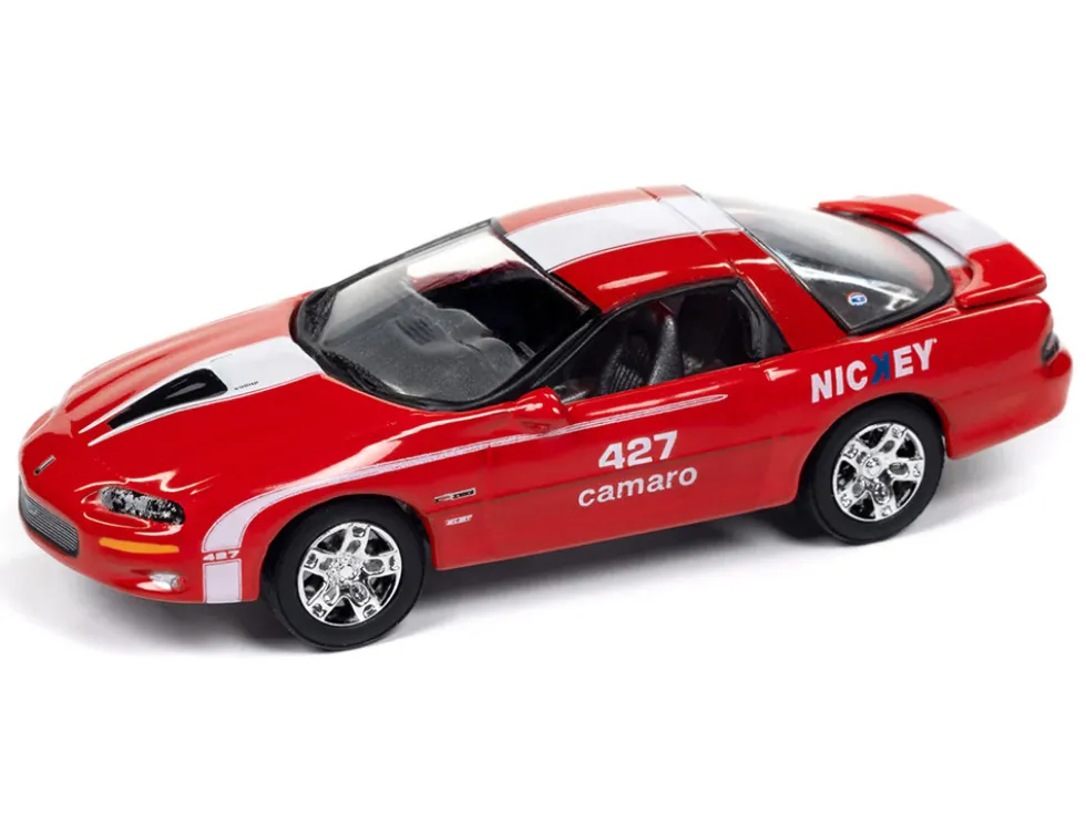 2002 Chevrolet Nickey Camaro ZL1 Bright Rally Red with White Stripes "Muscle Cars USA" Series 1/64 Diecast Model Car by Johnny Lightning