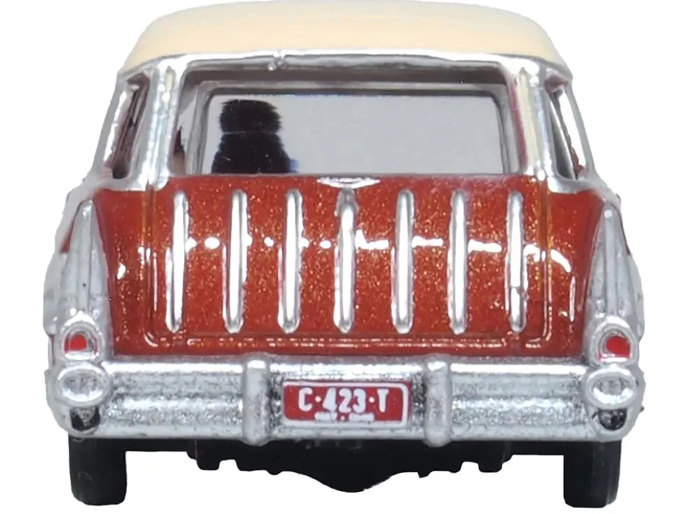 1957 Chevrolet Nomad Adobe Beige with Sierra Gold Top 1/87 (HO) Scale Diecast Model Car by Oxford Diecast