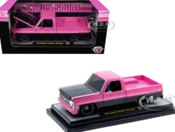 1979 Chevrolet Scottsdale Pickup Truck "Chevy Sport" Pink and Black Limited Edition to 6250 pieces Worldwide 1/24 Diecast Model Car by M2 Machines