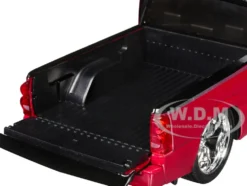 2006 Chevrolet Silverado Custom Pickup Truck Red Metallic and Black with Silver Stripes 
