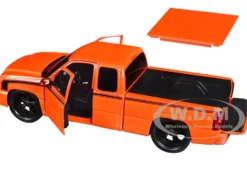 2006 Chevrolet Silverado Custom Pickup Truck Orange Metallic with Black Stripes "Die-Cast Collection" Series 1/25 Diecast Model Car by Motormax